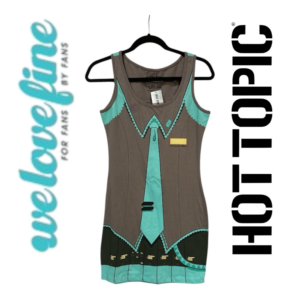 Hot Topic WeLoveFine NWT Hatsune Miku Tank Dress Stained on Front Small